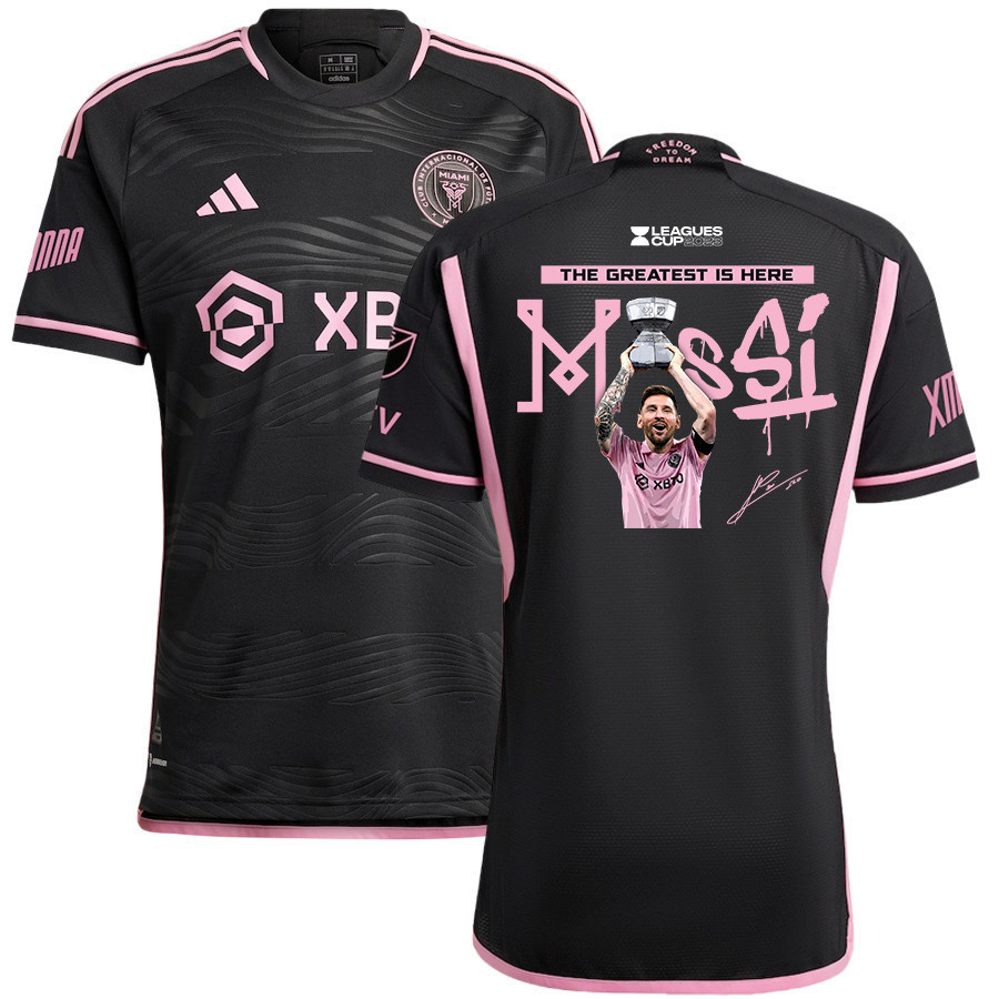 Lionel Messi 10 Inter Miami FC The Greatest Is Here Leagues Cup 2023 Black Jersey – Men, Player Version