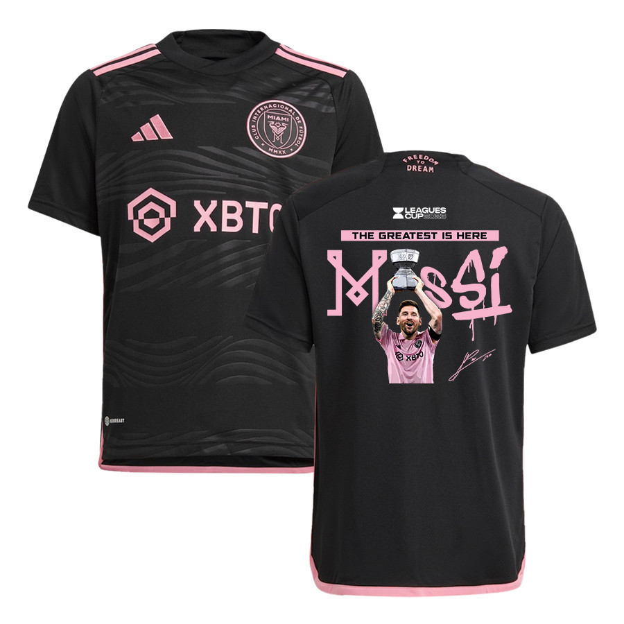 Lionel Messi 10 Inter Miami FC The Greatest Is Here Leagues Cup 2023 Black Jersey – YOUTH