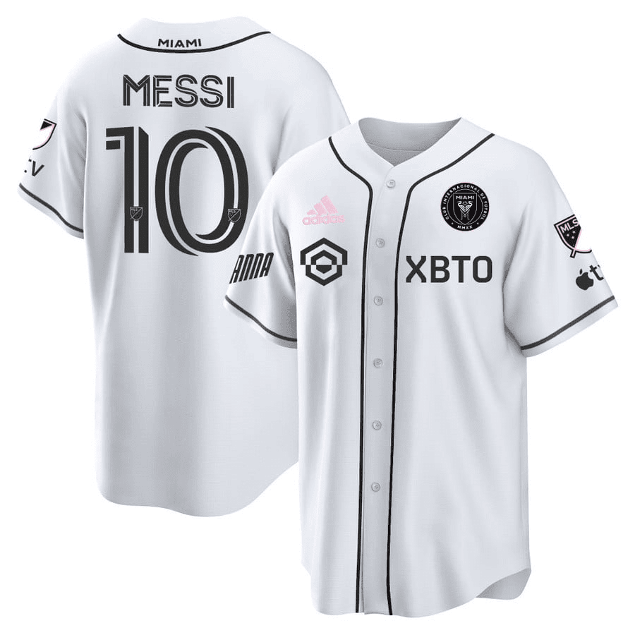 Lionel Messi Inter Miami Baseball Cool Base Jersey – Stitched Men Jersey – White