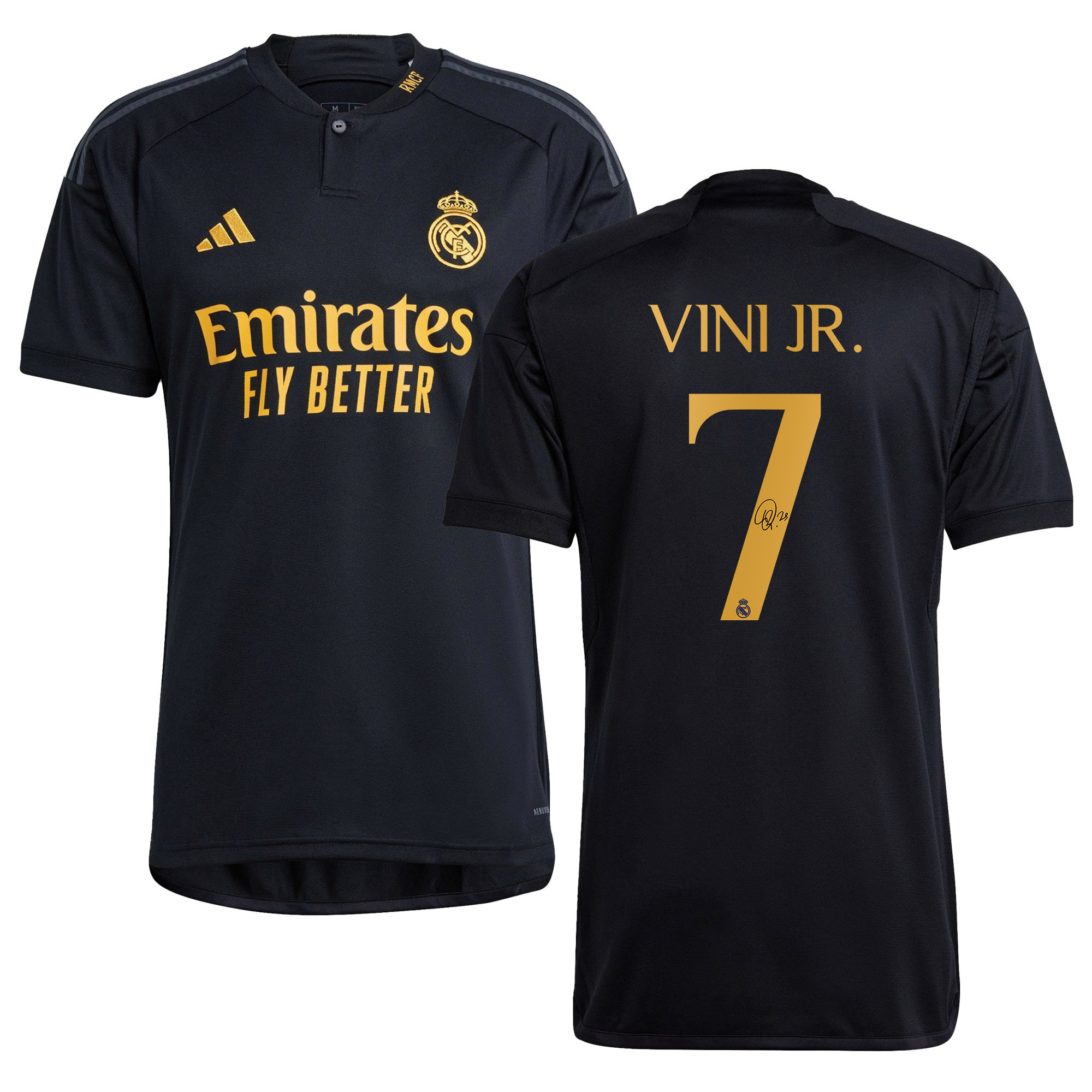 Vinicius Junior 7 Signed Real Madrid 2023/24 Third Autographed – Men