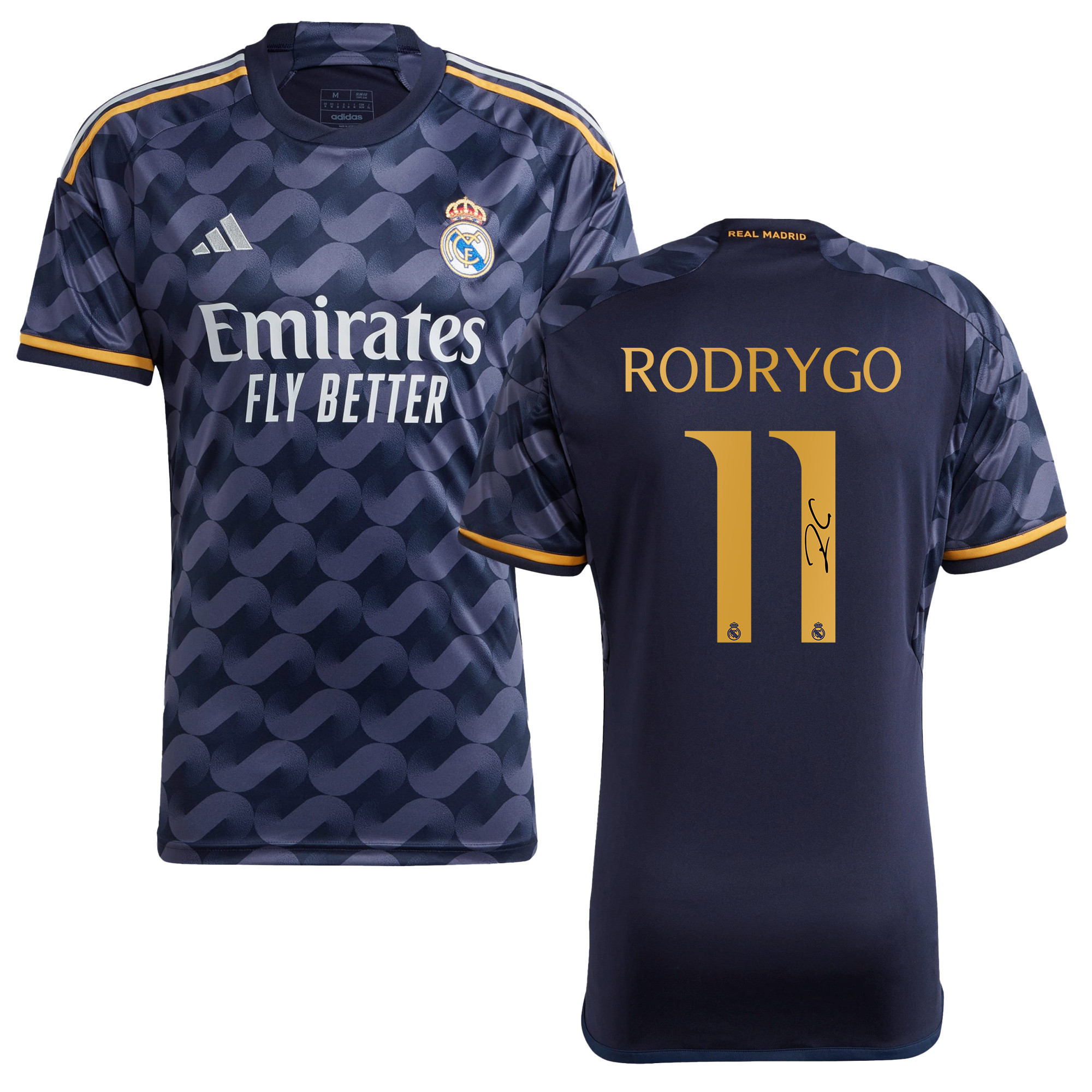 Rodrygo 11 Signed Real Madrid 2023/24 Away Autographed – Men
