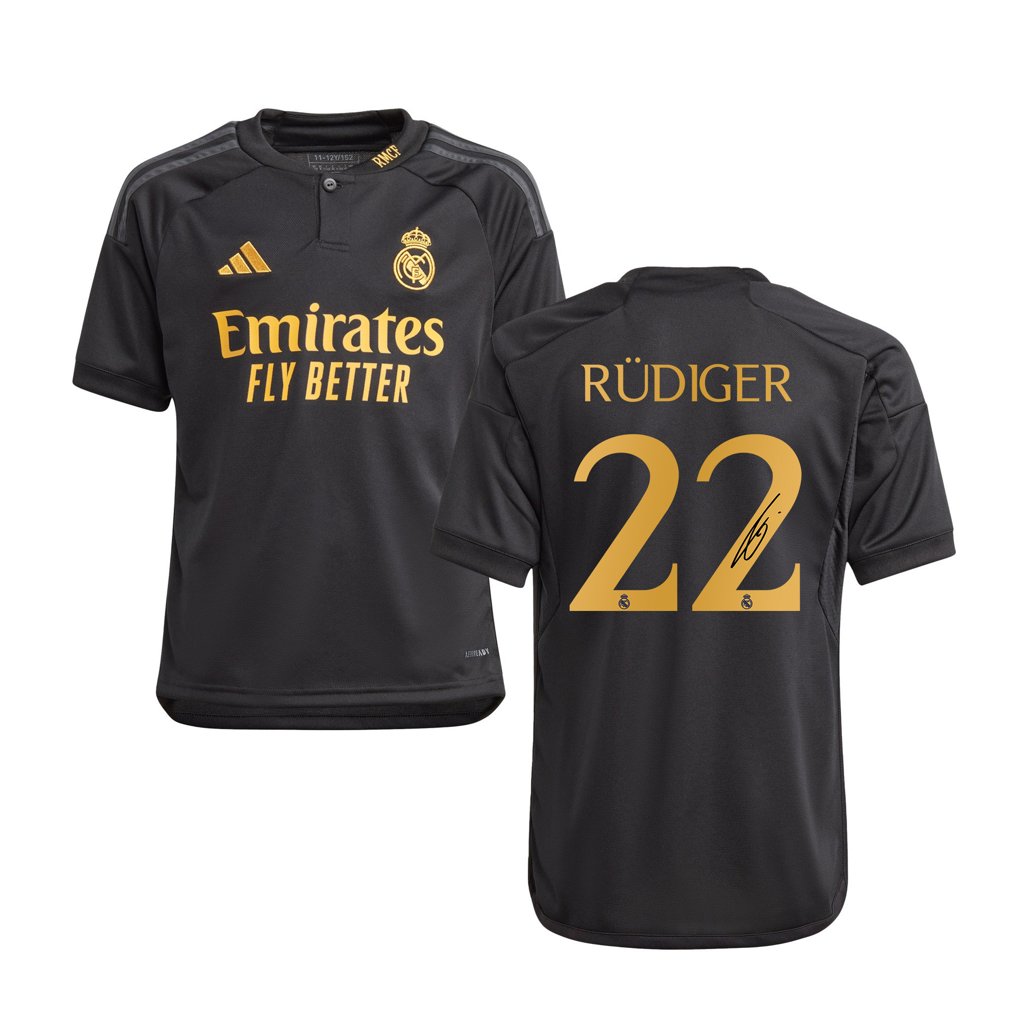 Antonio Rdiger 22 Signed Real Madrid 2023/24 YOUTH Third Autographed – Black
