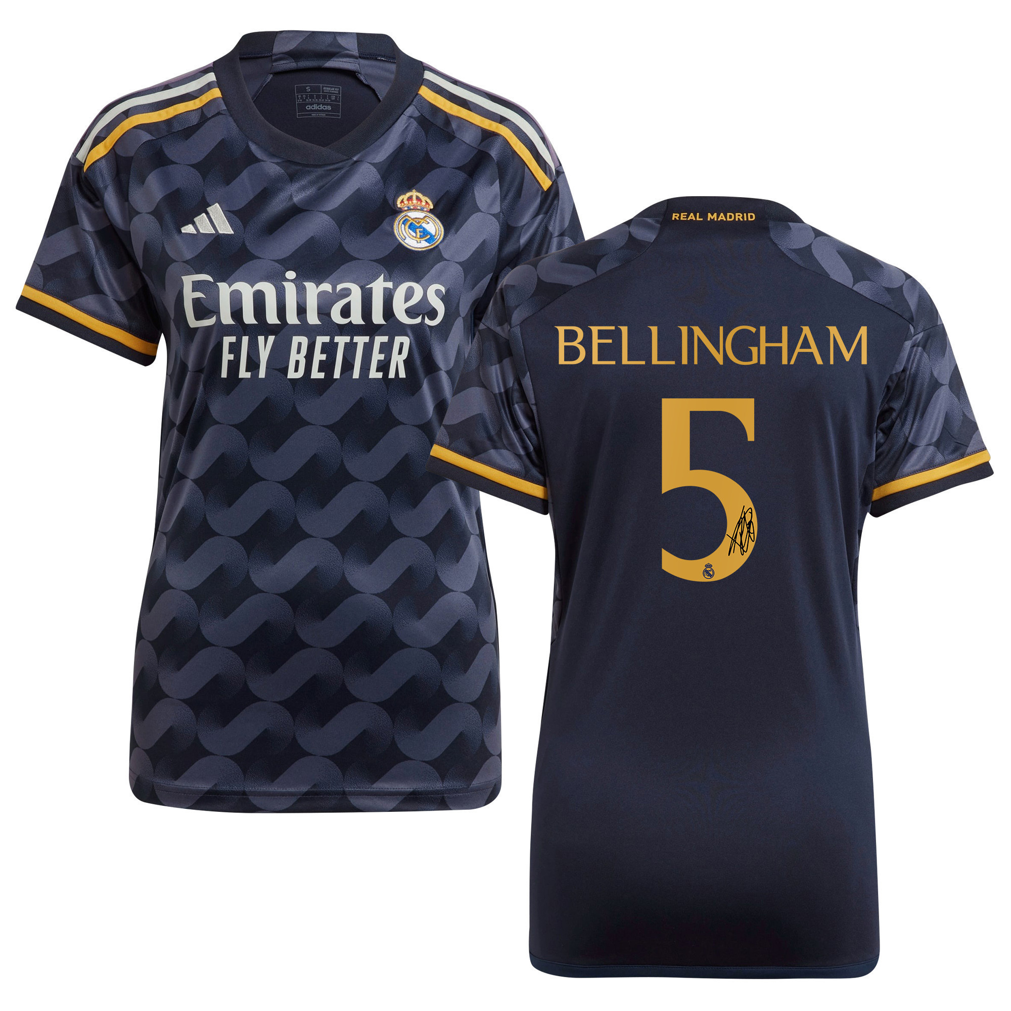Jude Bellingham 5 Signed Real Madrid 2023/24 Away Autographed – Women