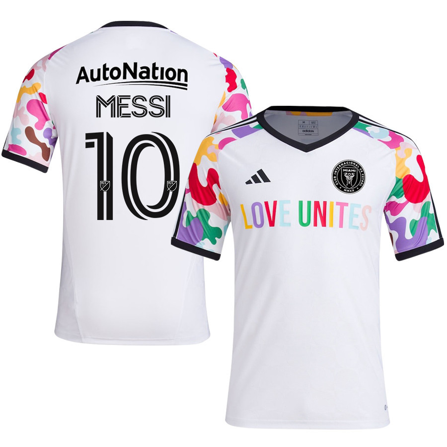 Lionel Messi 10 Inter Miami CF 2023 Pride Pre-Match Men Jersey – White