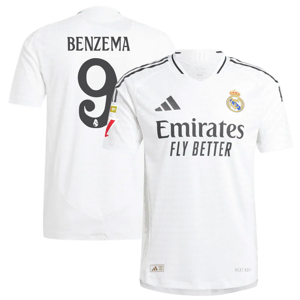 #9 Karim Benzema Real Madrid 2024/25 Home Player Jersey  White