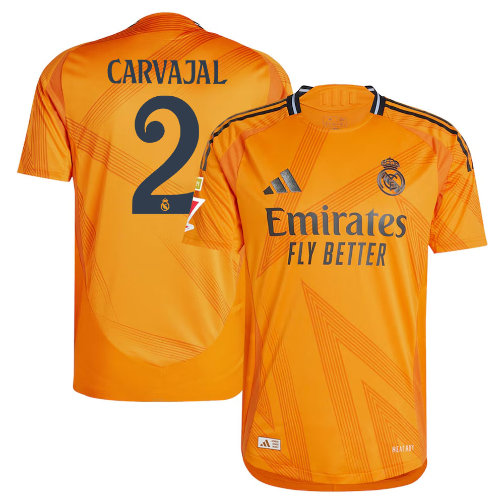 #2 Dani Carvajal Real Madrid 2024/25 Away Sleeve Player Jersey  Orange