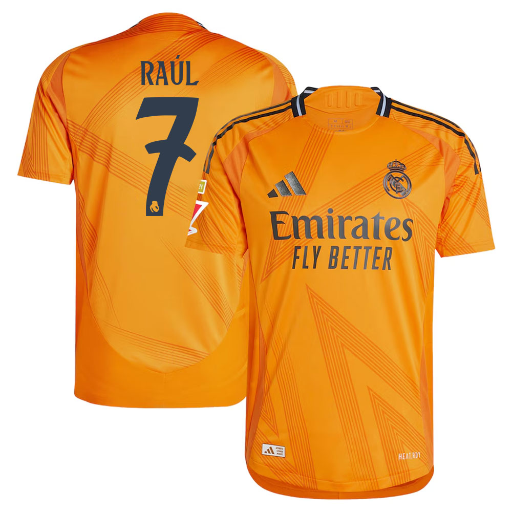 #7 Ral Gonzlez Blanco Real Madrid 2024/25 Away Sleeve Player Jersey  Orange