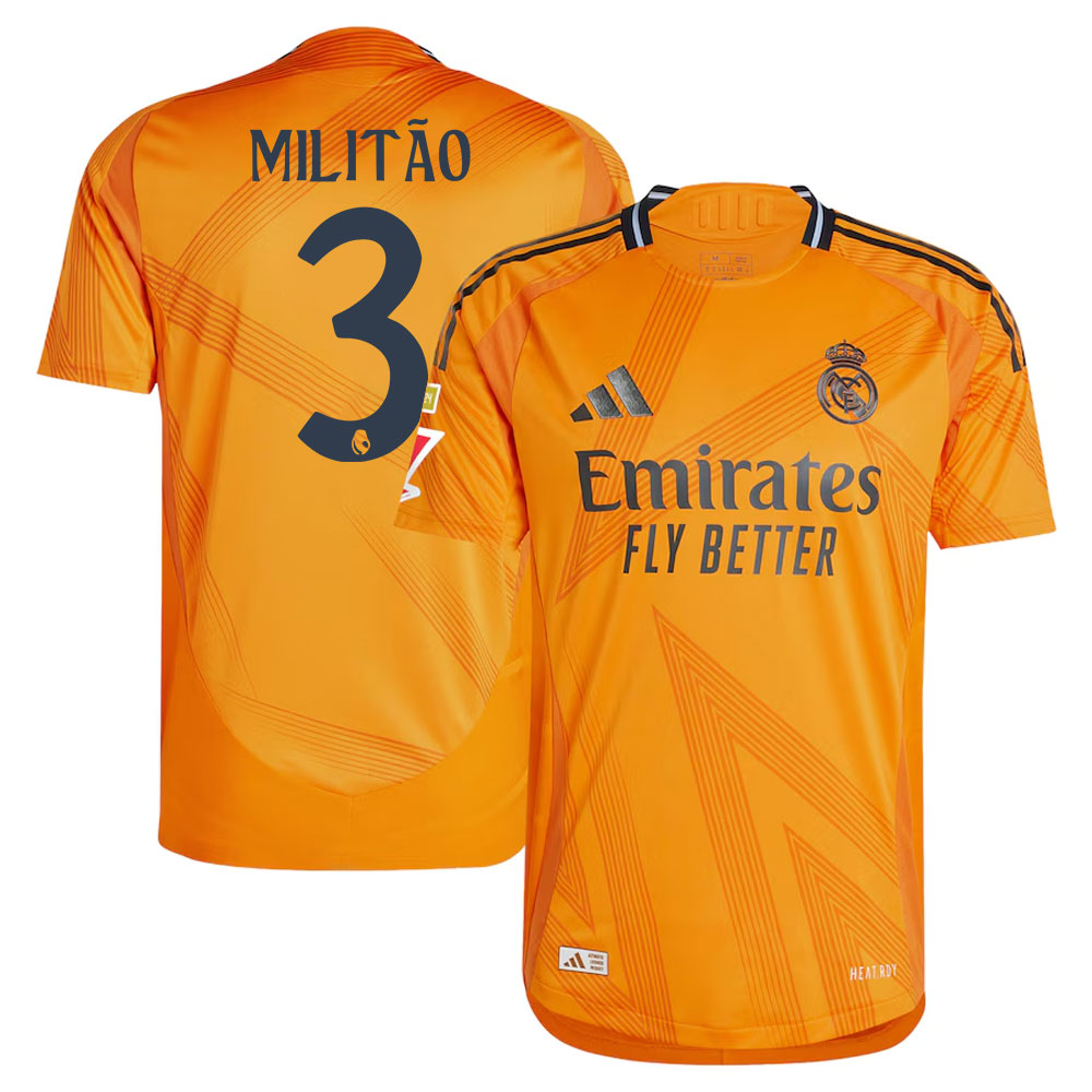 #3 der Milito Real Madrid 2024/25 Away Sleeve Player Jersey  Orange