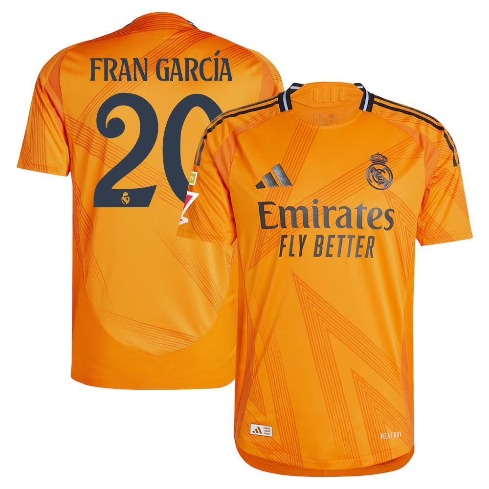 #20 Fran Garca Real Madrid 2024/25 Away Sleeve Player Jersey  Orange