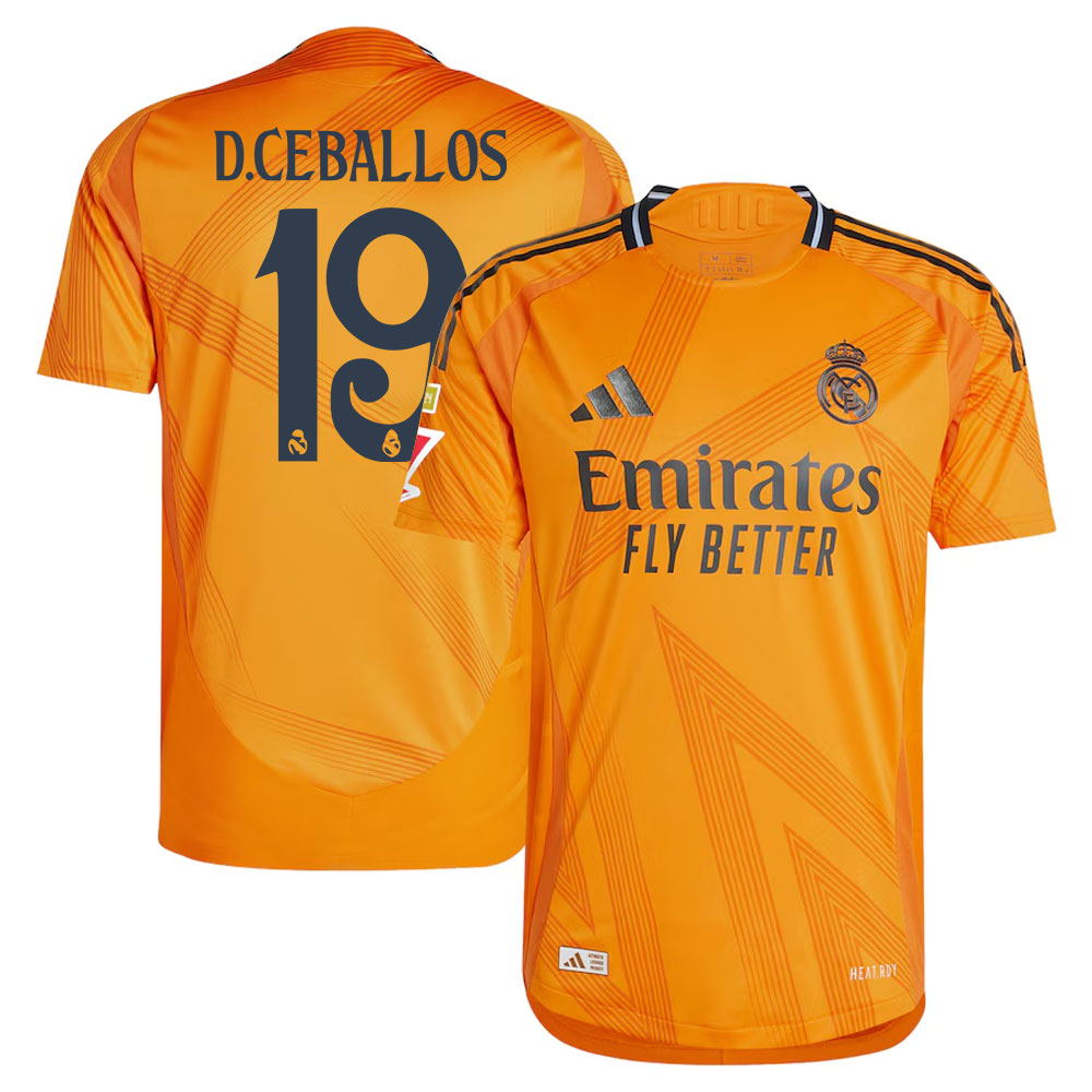 #19 Dani Ceballos Real Madrid 2024/25 Away Sleeve Player Jersey  Orange