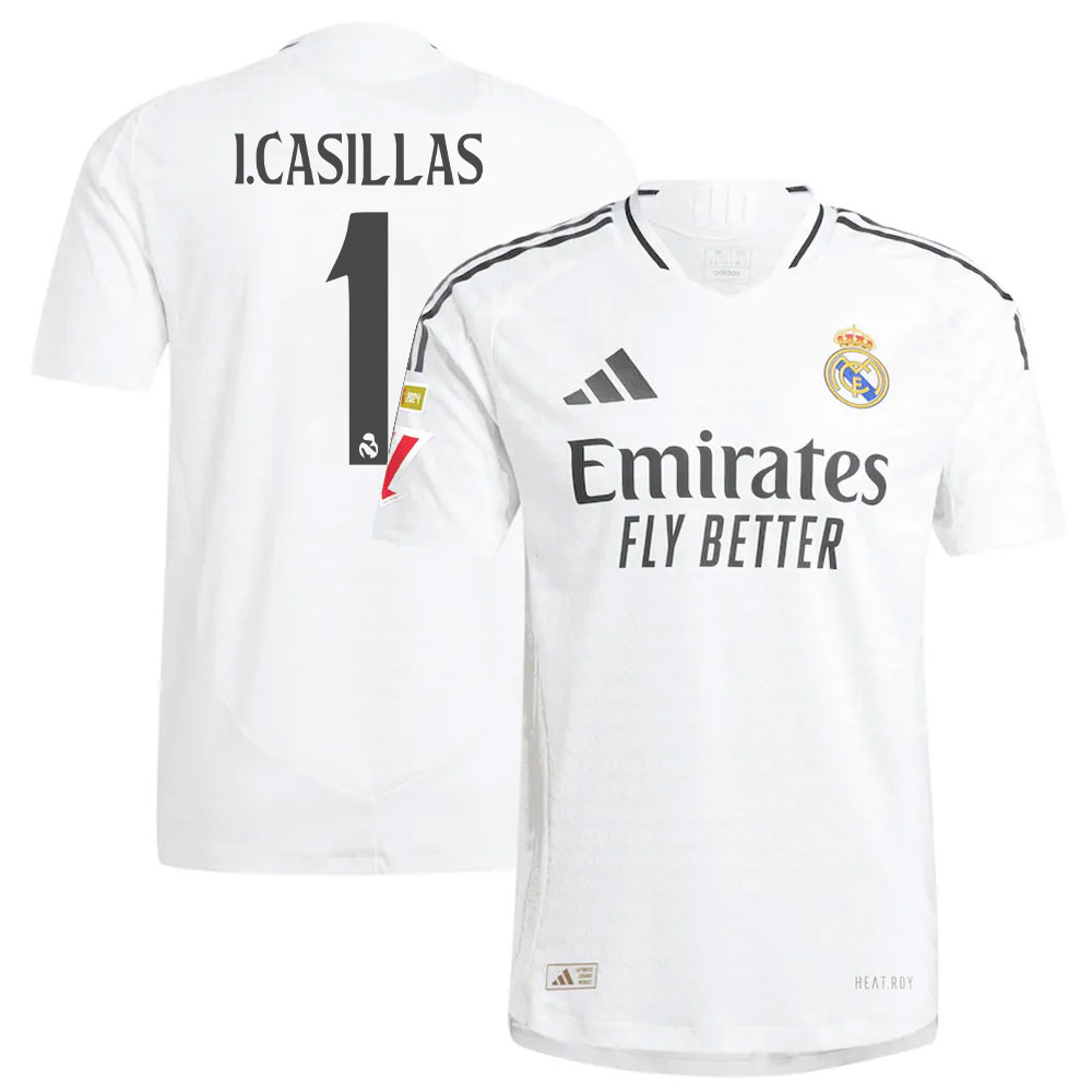 #1 Iker Casillas Real Madrid 2024/25 Home Player Jersey  White