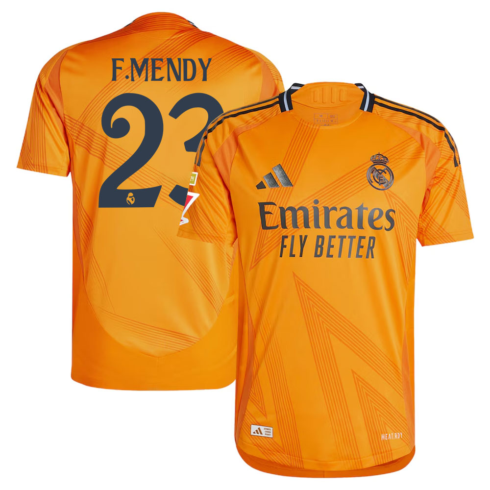 #23 Ferland Mendy Real Madrid 2024/25 Away Sleeve Player Jersey  Orange