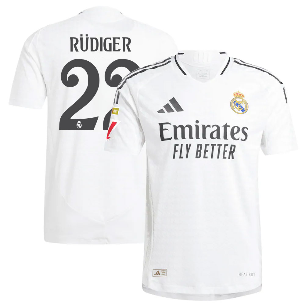#22 Antonio Rdiger Real Madrid 2024/25 Home Player Jersey  White