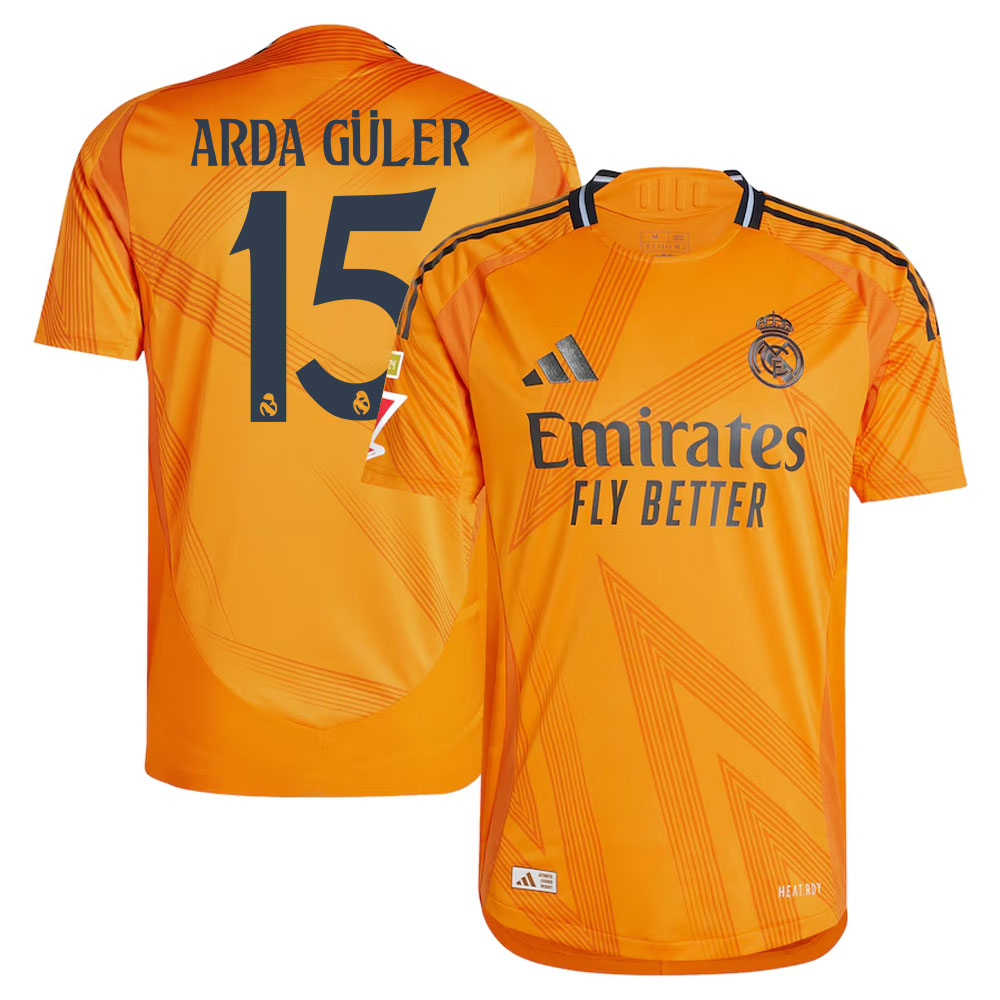 #15 Arda Gler Real Madrid 2024/25 Away Sleeve Player Jersey  Orange