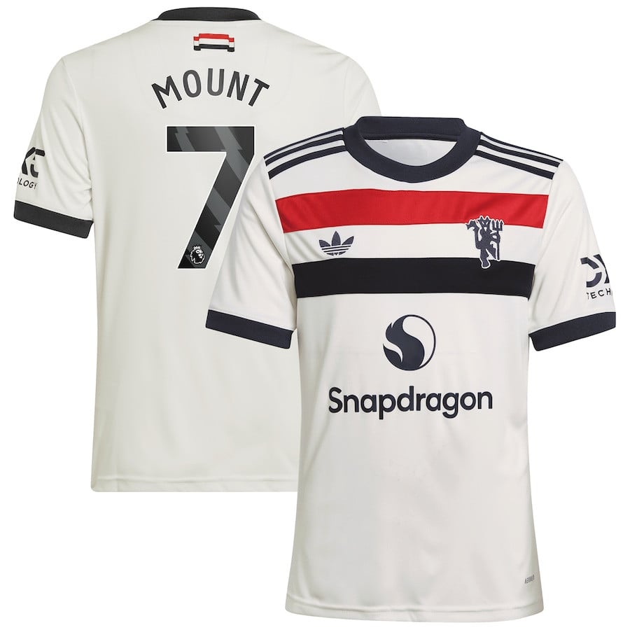 Mason Mount 7 Manchester United 2024/25 Third YOUTH Jersey – Cream