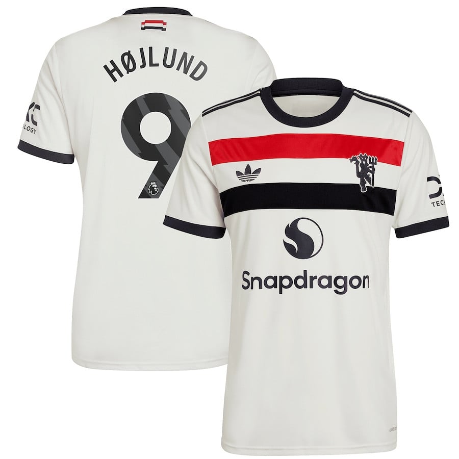 Rasmus Hjlund 9 Manchester United 2024/25 Third Men Jersey – Cream