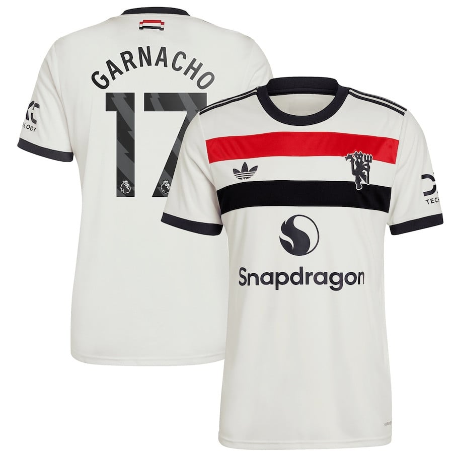 Alejandro Garnacho 17 Manchester United 2024/25 Third Men Jersey – Cream
