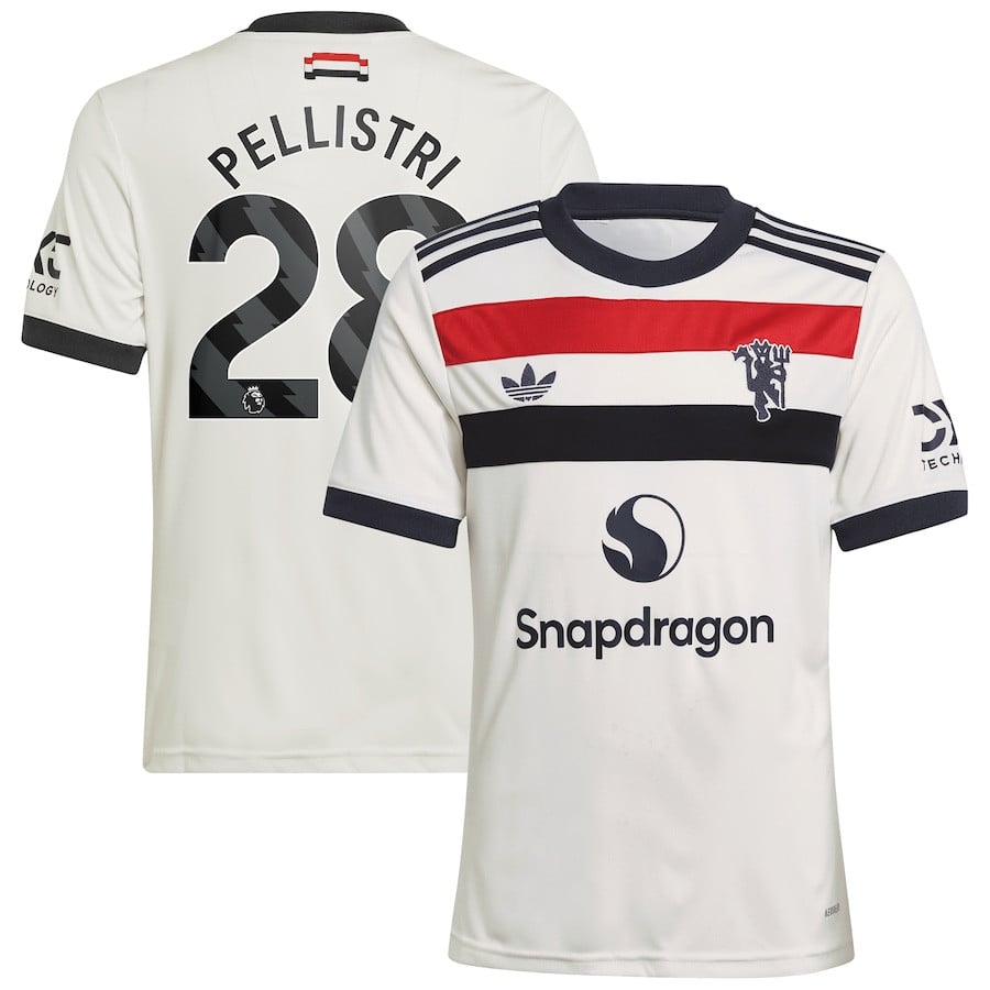 Facundo Pellistri 28 Manchester United 2024/25 Third YOUTH Jersey – Cream