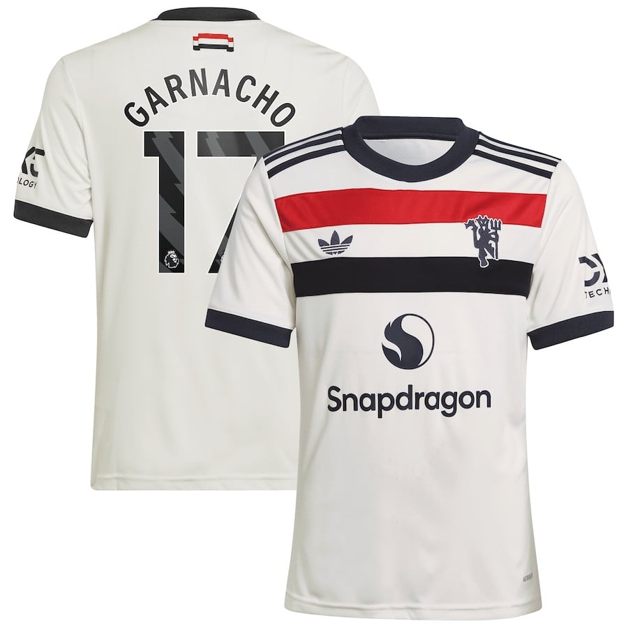 Alejandro Garnacho 17 Manchester United 2024/25 Third YOUTH Jersey – Cream