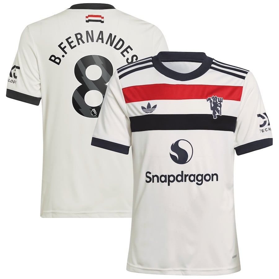 Bruno Fernandes 8 Manchester United 2024/25 Third YOUTH Jersey – Cream