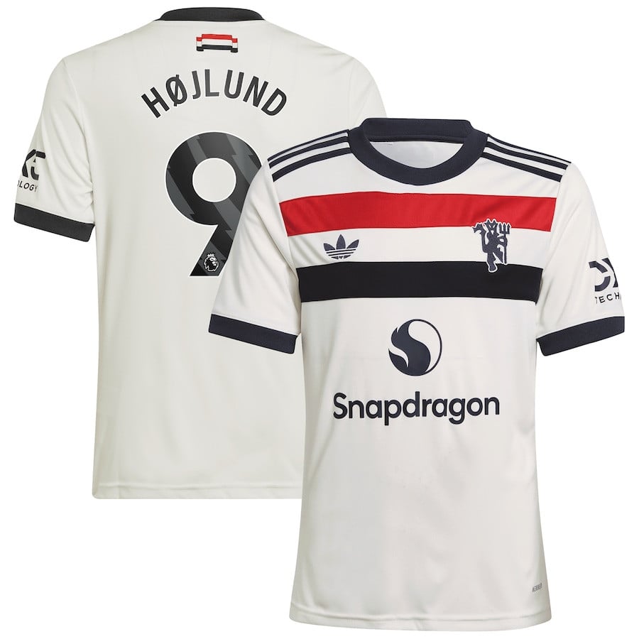 Rasmus Hjlund 9 Manchester United 2024/25 Third YOUTH Jersey – Cream