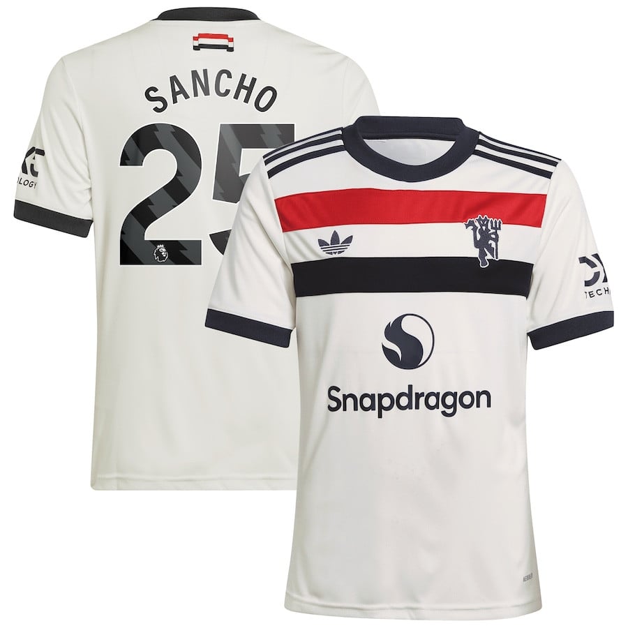 Jadon Sancho 25 Manchester United 2024/25 Third YOUTH Jersey – Cream