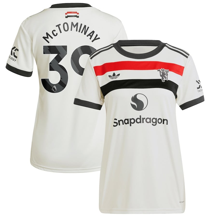 Scott McTominay 39 Manchester United 2024/25 Third Women Jersey – Cream