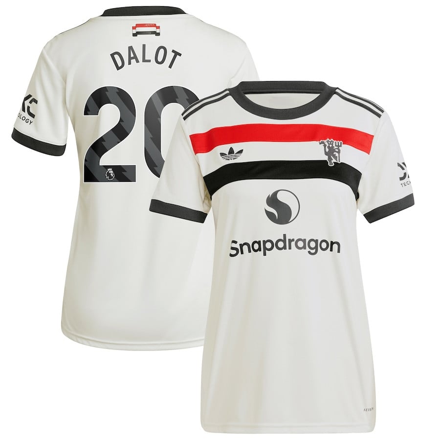 Diogo Dalot 20 Manchester United 2024/25 Third Women Jersey – Cream