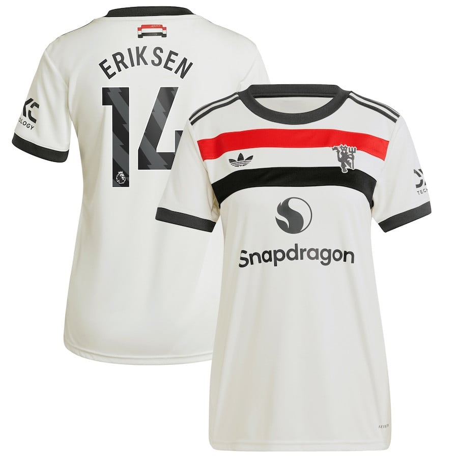 Christian Eriksen 14 Manchester United 2024/25 Third Women Jersey – Cream