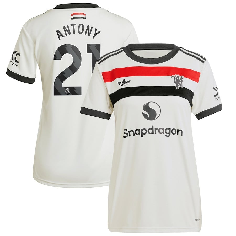 Antony 21 Manchester United 2024/25 Third Women Jersey – Cream
