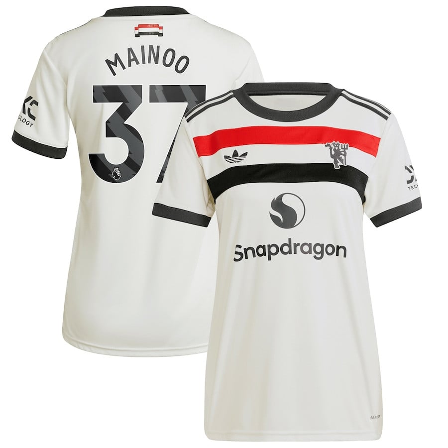 Kobbie Mainoo 37 Manchester United 2024/25 Third Women Jersey – Cream