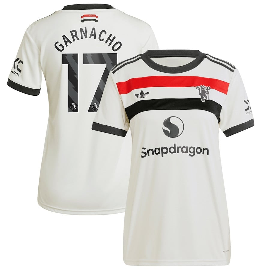 Alejandro Garnacho 17 Manchester United 2024/25 Third Women Jersey – Cream