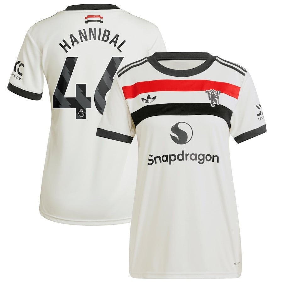 Hannibal Mejbri 46 Manchester United 2024/25 Third Women Jersey – Cream