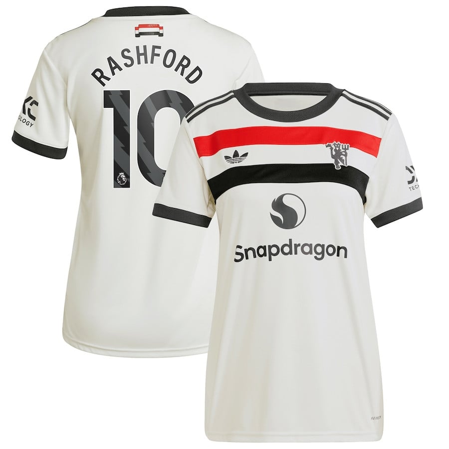Marcus Rashford 10 Manchester United 2024/25 Third Women Jersey – Cream