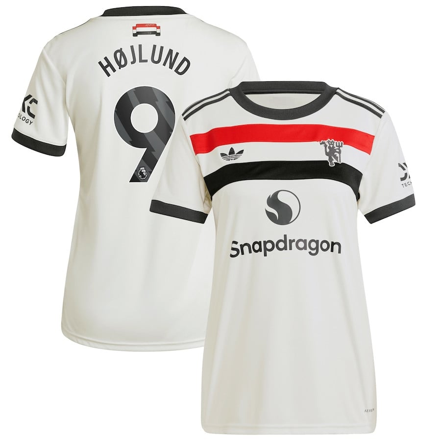 Rasmus Hjlund 9 Manchester United 2024/25 Third Women Jersey – Cream