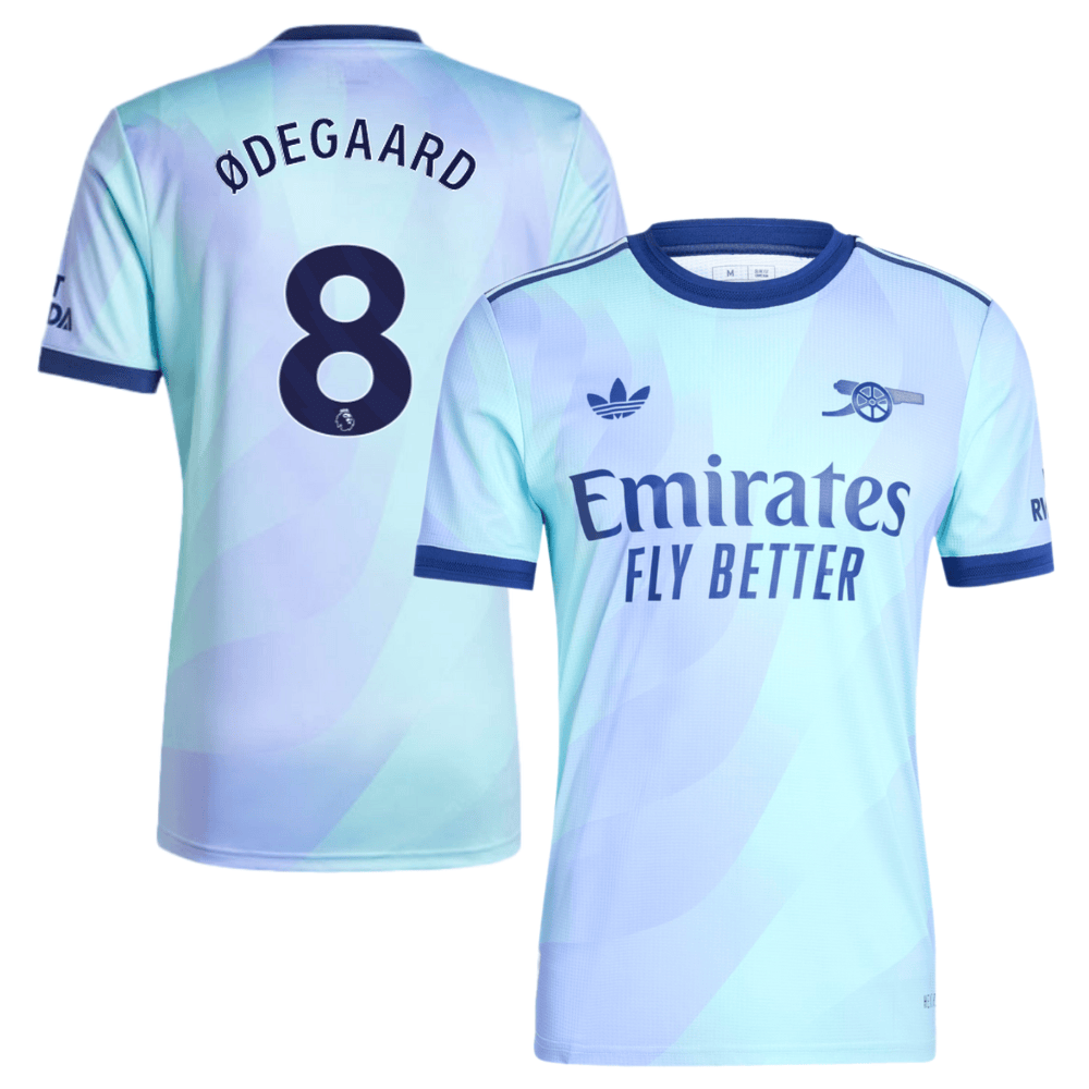 Martin degaard 8 Arsenal Originals 2024/25 Third Men Jersey – Aqua