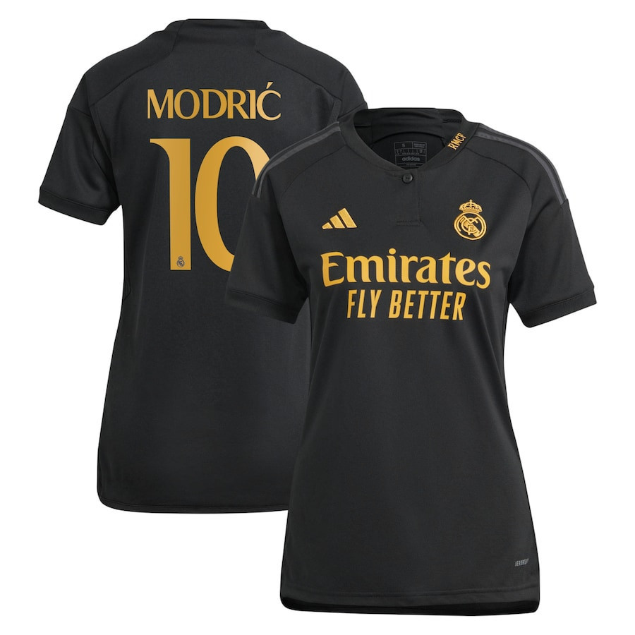 Luka Modric 10 Real Madrid Women's 2023/24 Third Player Jersey – Black