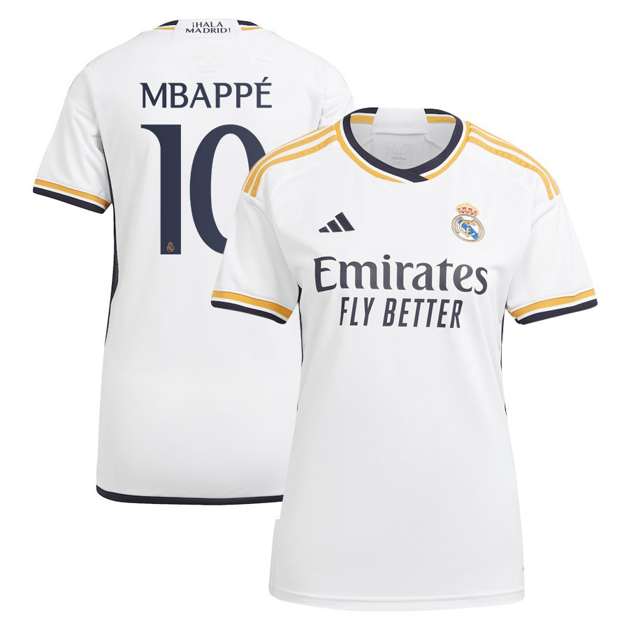 Kylian Mbappe 10 Real Madrid 2023/24 Home Women Jersey – White