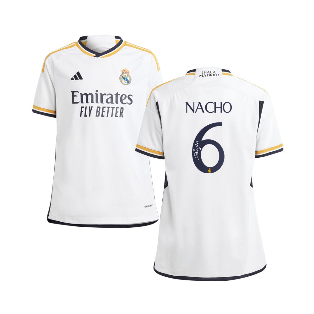Nacho 6 Signed Real Madrid 2023/24 YOUTH Home Autographed – White