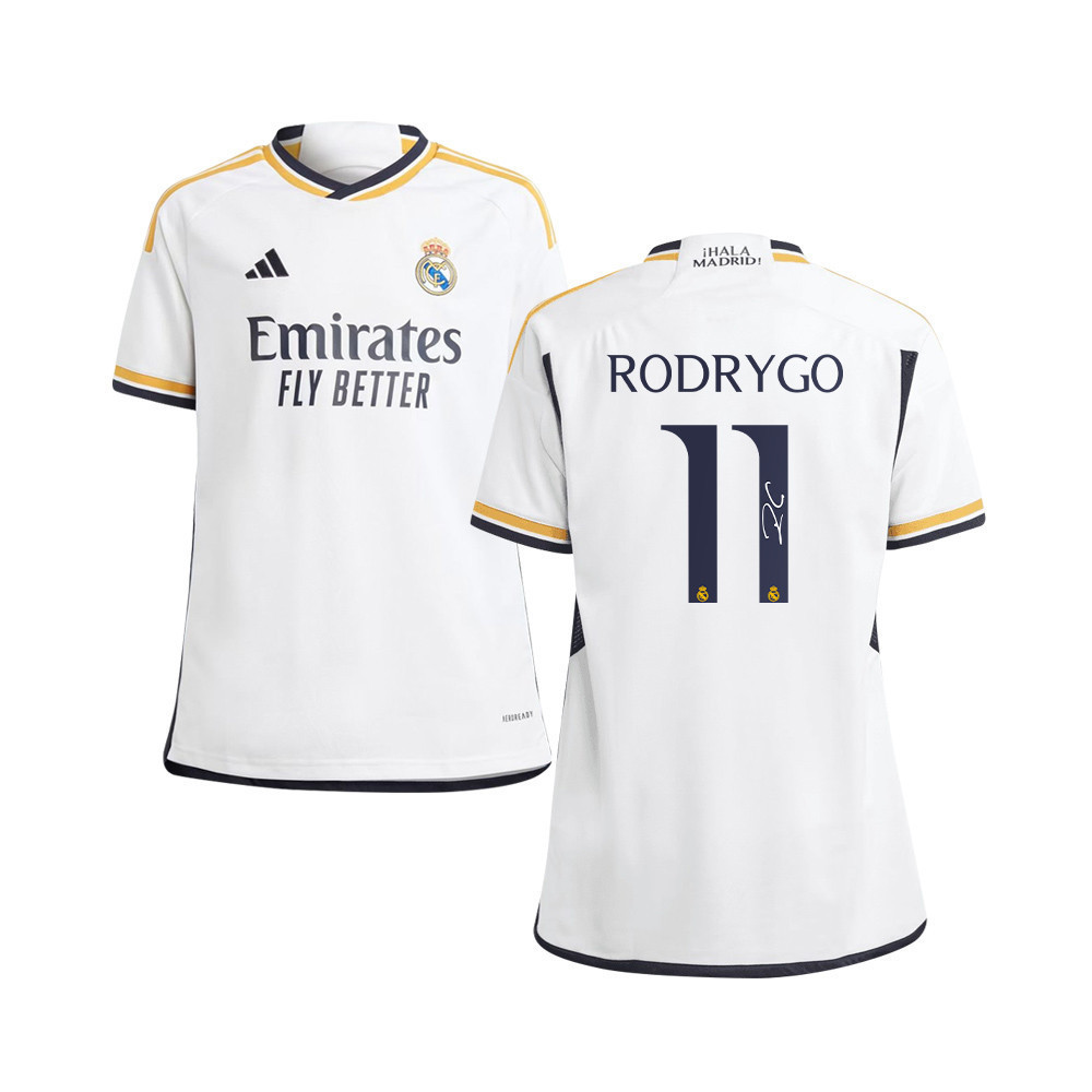 Rodrygo 11 Signed Real Madrid 2023/24 YOUTH Home Autographed – White