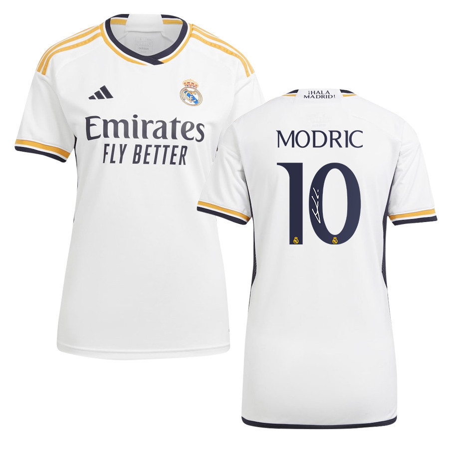 Luka Modric 10 Signed Real Madrid 2023/24 White Home Autographed – Women