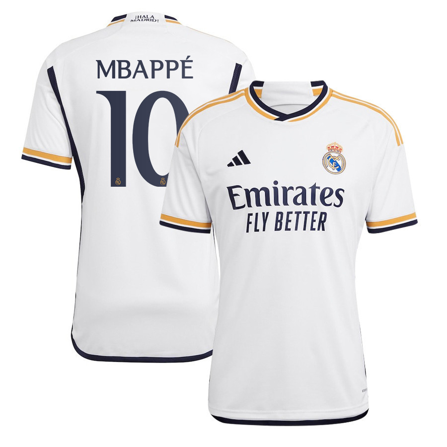 Kylian Mbappe 10 Real Madrid 2023/24 Home Men Jersey – White