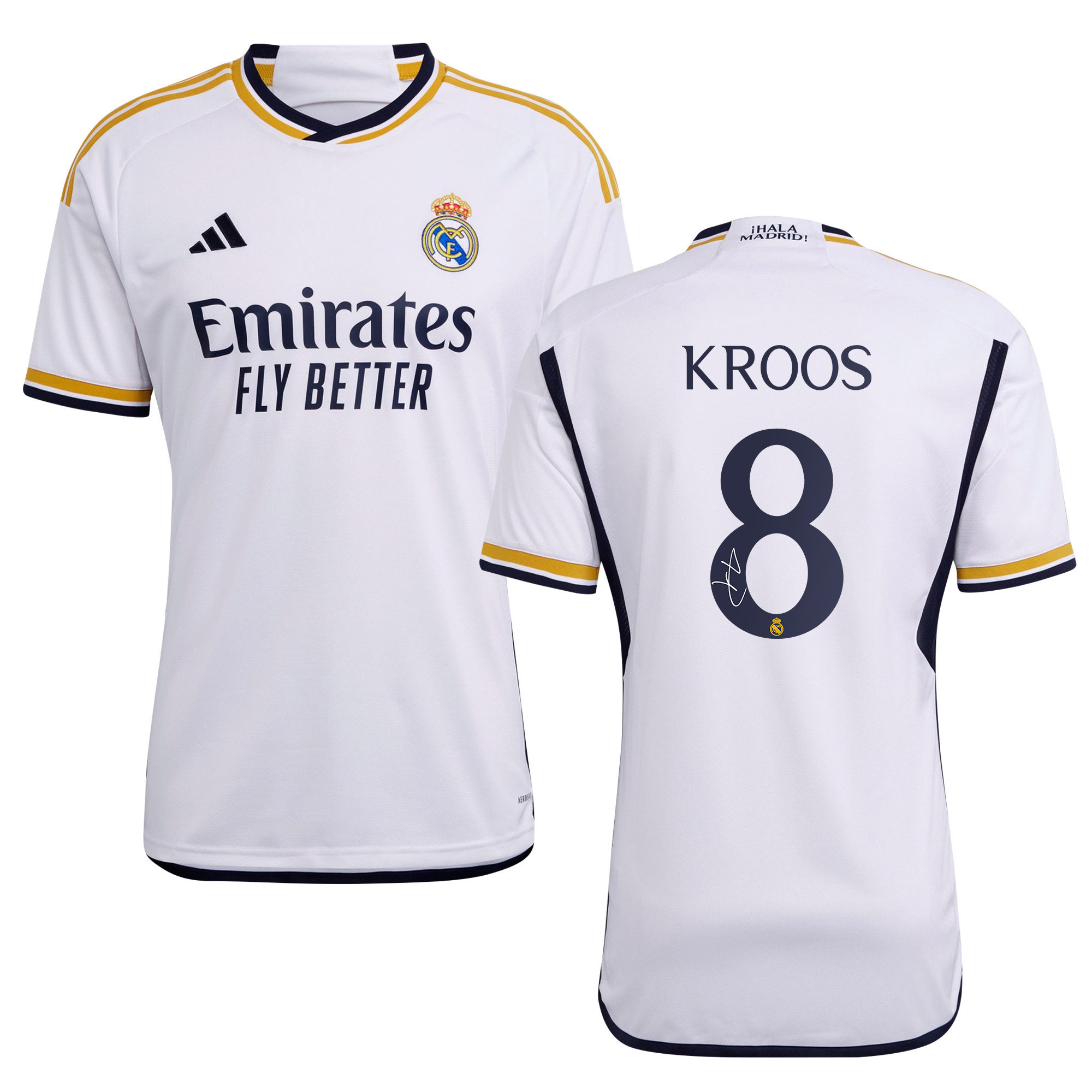 Toni Kroos 8 Signed Real Madrid 2023/24 Home Autographed – Men