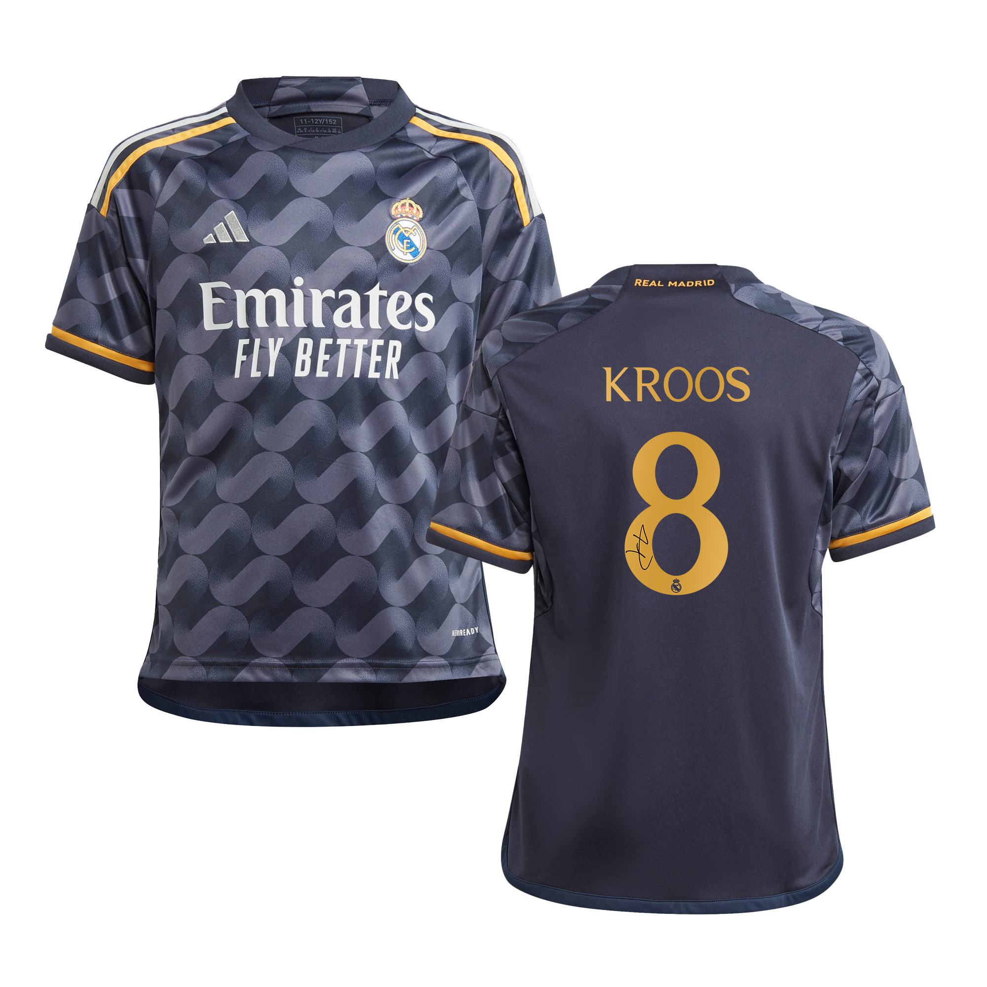 Toni Kroos 8 Signed Real Madrid 2023/24 YOUTH Away Autographed – Black