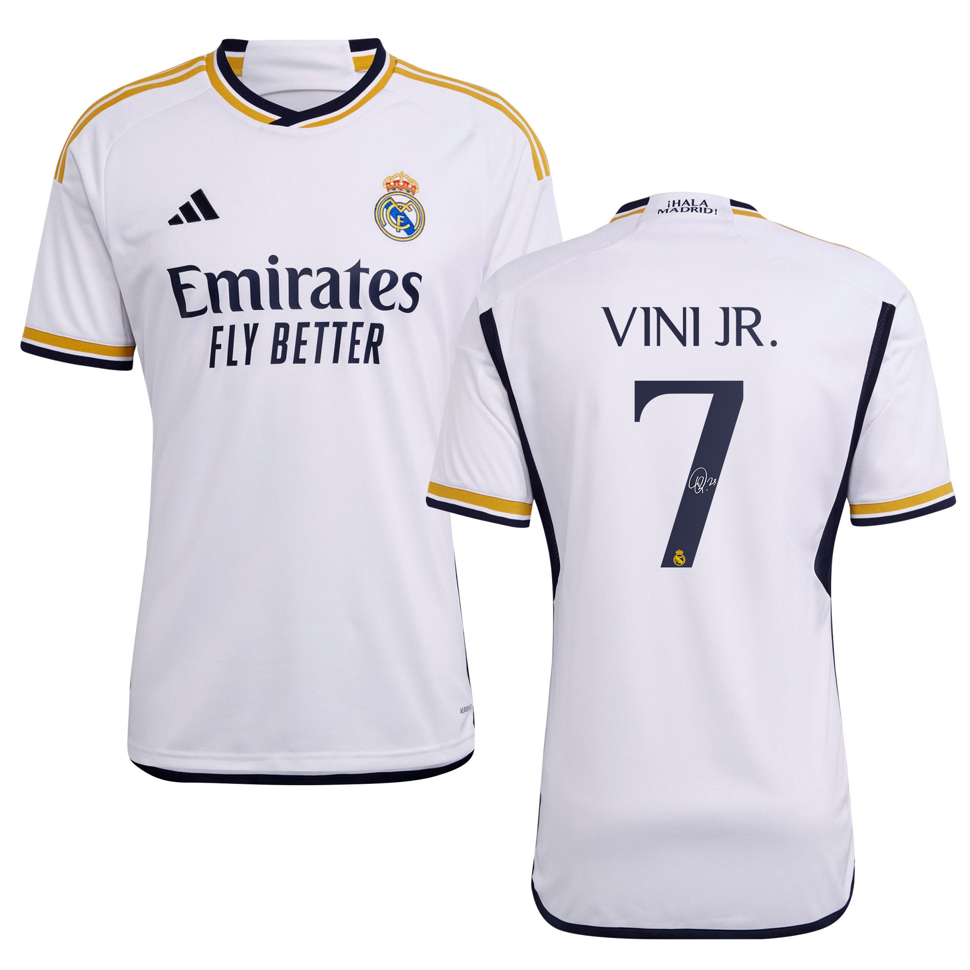 Vinicius Junior 7 Signed Real Madrid 2023/24 Home Autographed – Men