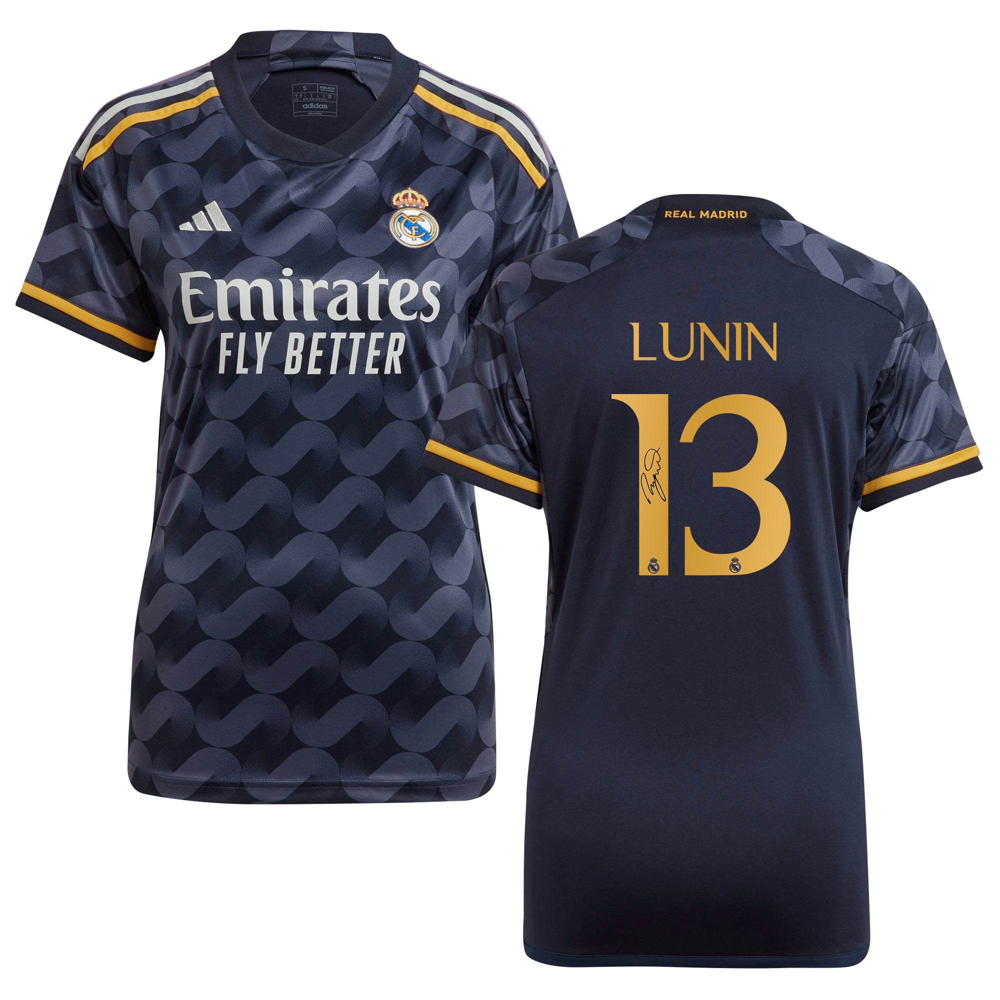 Andriy Lunin 13 Signed Real Madrid 2023/24 Away Autographed – Women