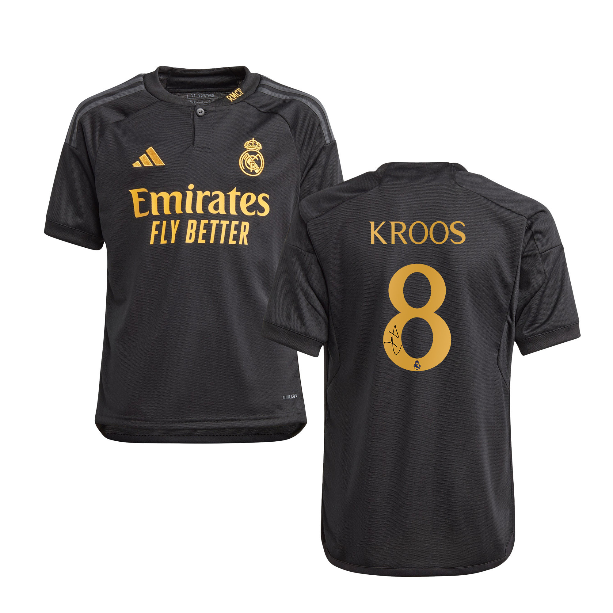 Toni Kroos 8 Signed Real Madrid 2023/24 YOUTH Third Autographed – Black