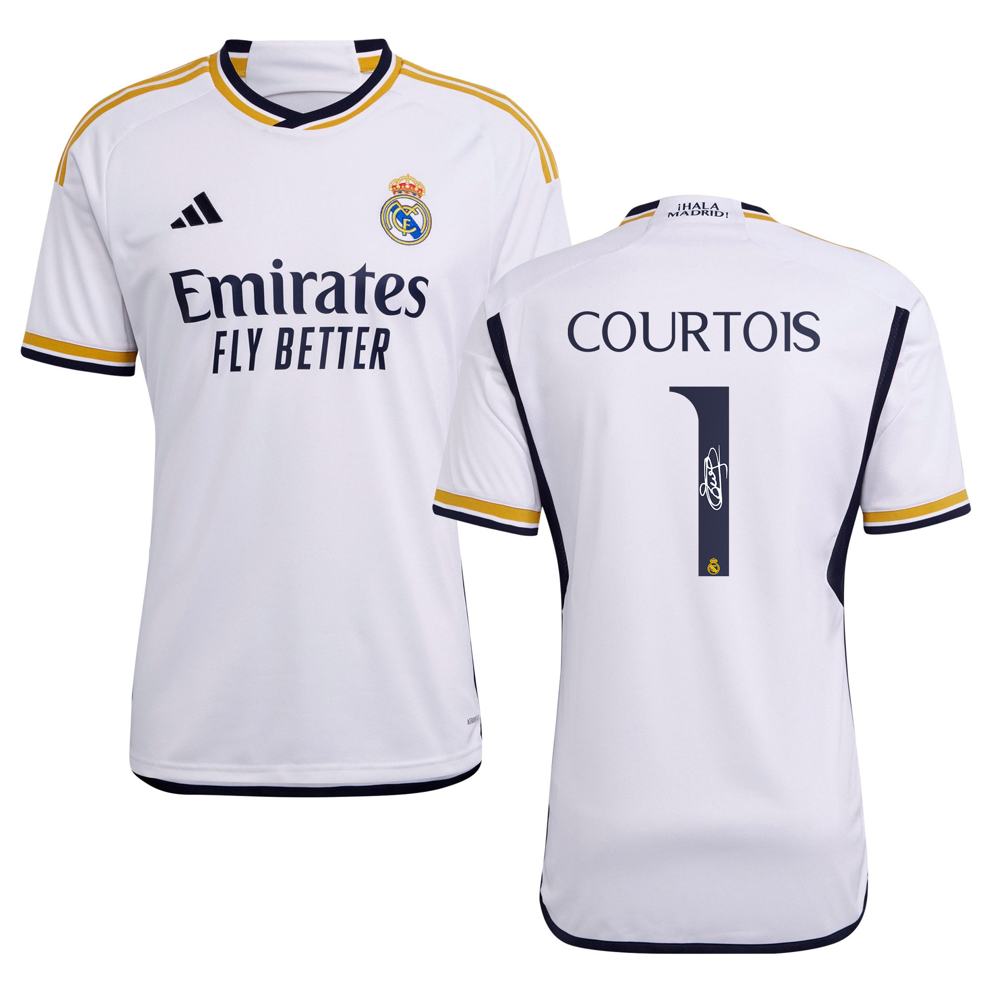 Thibaut Courtois 1 Signed Real Madrid 2023/24 Home Autographed – Men