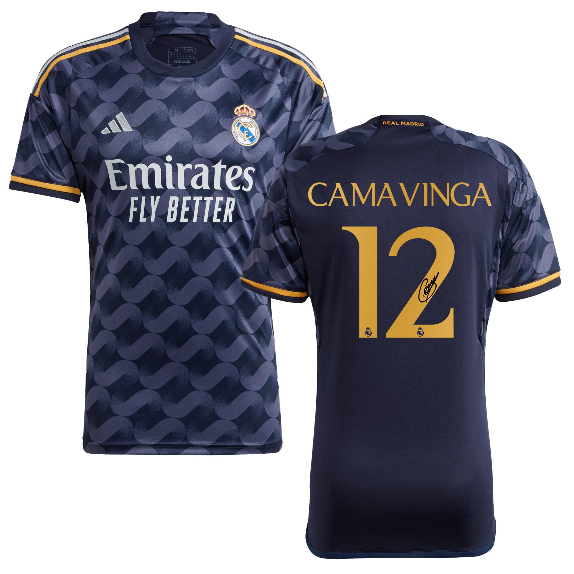 Eduardo Camavinga 12 Signed Real Madrid 2023/24 Away Autographed – Men