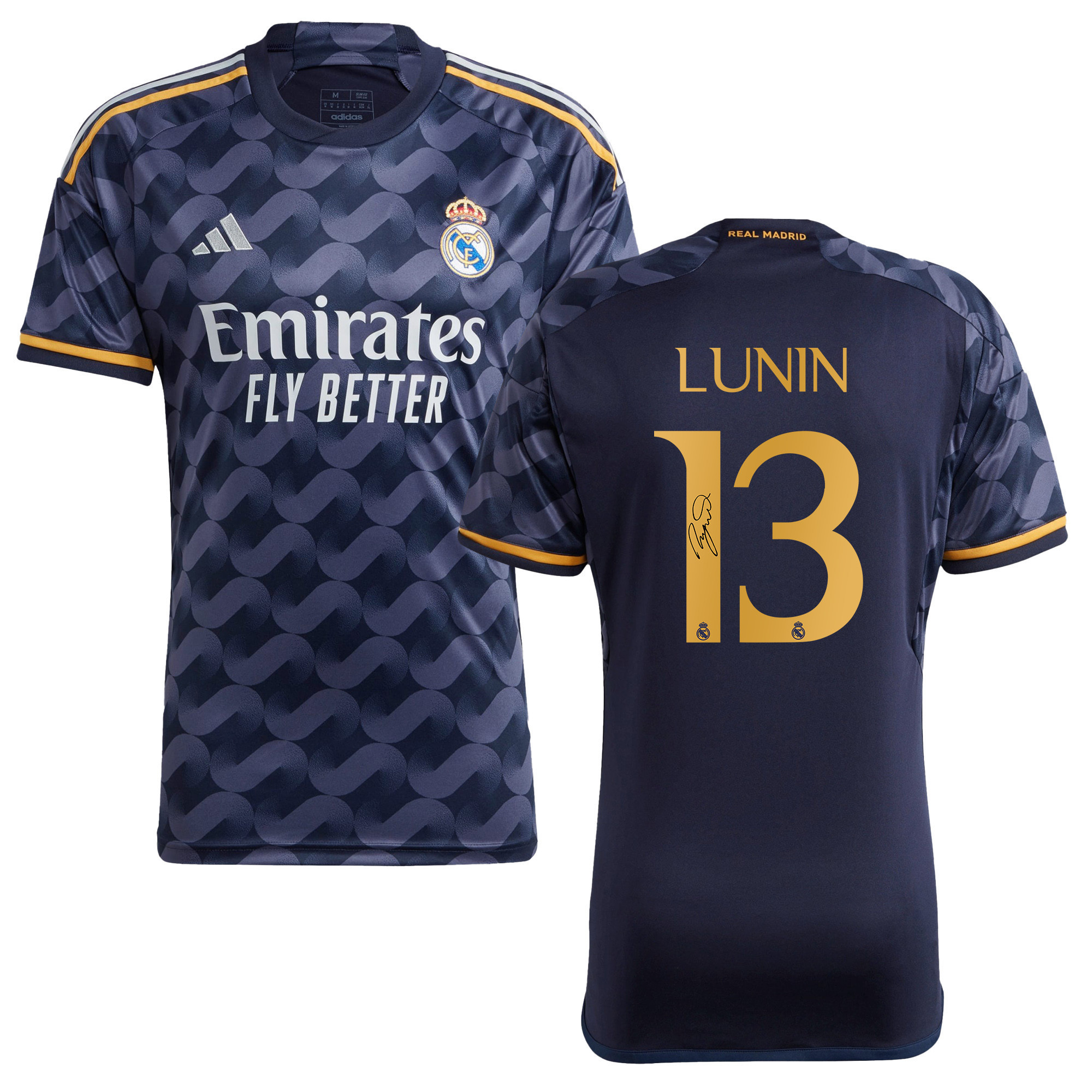 Andriy Lunin 13 Signed Real Madrid 2023/24 Away Autographed – Men
